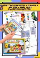 Vorschau - Arbeitsblätter - Emotion monster:: Storytime Worksheets & flipbook & mini book & Final Tasks - Deckblatt