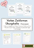 Vorschau - Arbeitsblätter - Verben Zeitformen Übungshefte Materialpaket - Deckblatt
