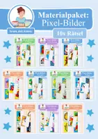 Vorschau - Arbeitsblätter - Materialpaket: Pixel-Bilder (Symmetrie / Pixel-Art) - Deckblatt