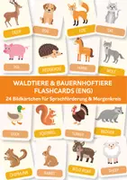 Vorschau - Fördermaterial/Inklusion - Waldtiere & Bauernhoftiere Flashcards (ENG) - 24 Bildkärtchen für Kindergarten, Sachunterricht, Vorschule & Morgenkreis. Sprachförderung & Englisch als Zweitsprache. - Deckblatt