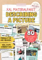 Vorschau - Arbeitsblätter - XXL Materialpaket | Describing a picture | 80 Übungen | Oral Exam | Klasse 8 und 9 - Deckblatt