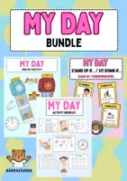 Vorschau - Mal- und Bastelvorlagen - My Day / Daily Routines / Time: Materialpaket (Englisch Grundschule) - Deckblatt