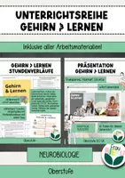 Vorschau - Stundenentwürfe - Materialpaket Unterrichtsreihe Gehirn & Lernen Neurobiologie Neuroplastizität Gedächtnis - Deckblatt