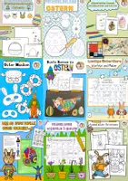 Vorschau - Stundenentwürfe - XXL Kunstpaket zu Ostern, Sparpaket 9x Kunst zu Ostern, Malen und Basteln zu Ostern in der Grundschule - Deckblatt