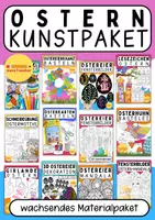 Vorschau - Arbeitsblätter - Oster-Materialpaket – Kreative Ausmalbilder, Fensterbilder, Schneideübungen für Ostern 🎨🥚 - Deckblatt
