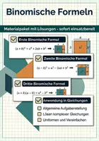 Vorschau - Arbeitsblätter - Materialpaket - Binomische Formeln - Mit Lösungen - Deckblatt