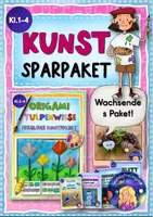 Vorschau - Mal- und Bastelvorlagen - Wachsendes Materialpaket: Kunstunterricht (Klasse 1-4) - Deckblatt