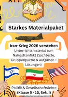Vorschau - Stundenentwürfe - Irankrieg 2026 – wachsendes Materialpaket Sek. I - Deckblatt