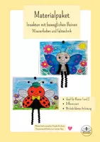Vorschau - Mal- und Bastelvorlagen - Materialpaket Frühling -Insekten mit beweglichen Beinen (Kunst Klasse 1-2) - Deckblatt