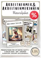 Vorschau - Arbeitsblätter - Materialpaket - Arbeitnehmer und Arbeitnehmerinnen - Sozialversicherungen - Duales System - Jugendarbeitsschutzgesetz - Gehaltsabrechnung - Deckblatt