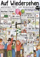 Vorschau - Stundenentwürfe - Verabschiedung / Abschied - PAKET 👋🏼 inkl. 3 Liedern / Sommerferien / Zeugnis Wiedersehen - Deckblatt