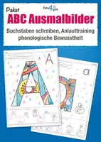 Vorschau - Arbeitsblätter - ABC Ausmalbilder & Arbeitsblätter – Buchstaben lernen, Schreiben üben und Anlaute trainieren für Vorschule, Kindergarten & Klasse 1 - Deckblatt