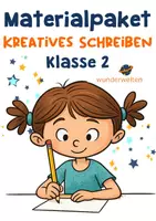 Vorschau - Stationenlernen - Wachsendes Bundle - Kreatives Schreiben Klasse 2 - Schreibanlässe Klasse 2 - Bildimpulse kreatives Schreiben Klasse 2 - Freies Schreiben Klasse 2 - Deckblatt