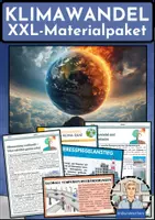Vorschau - Arbeitsblätter - Klimawandel XXL-Paket - Unterrichtsreihe, 24 Lernkarten & Übungsaufgaben mit Lösungen - Erdkunde Klasse 8-10 - Deckblatt