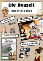 Vorschau - Arbeitsblätter - Neuzeit Materialpaket: Aufklärung, Renaissance, Weltkriege, Kalter Krieg, Philosophie & Moderne Geschichte Unterrichtsmaterial - Deckblatt