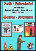 Vorschau - Arbeitsblätter - Bundle / Materialpaket - Feuer: Lese- & Hörverstehen & Arbeitsheft inkl. mp3-Datei - Deckblatt