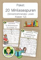 Vorschau - Arbeitsblätter - Sparpaket: 20 Minilesespuren (Lesen Grundschule Klasse 1-2) - Deckblatt