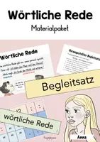 Vorschau - Arbeitsblätter - WÖRTLICHE REDE - Materialpaket - Deckblatt