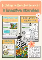 Vorschau - Unterrichtsreihen - Frühlingspaket Kunst: 3 kreative Unterrichtsstunden | Vertretung Klasse 5–7 - Deckblatt