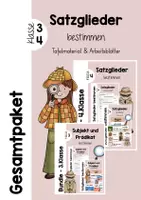 Vorschau - Unterrichtsreihen - Satzglieder bestimmen GESAMTPAKET Klasse 3 und 4 - Deckblatt