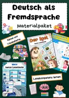 Vorschau - Arbeitsblätter - Deutsch als Fremdsprache (DaF) Materialpaket: Grundschule: Lesetexte, Wortschatz, Leseverständnis - Deckblatt