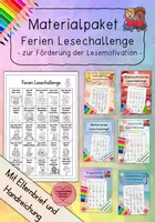 Vorschau - Arbeitsblätter - Materialpaket Ferien Lesechallenge zur Förderung der Lesemotivation - Deckblatt