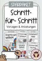 Vorschau - Unterrichtsreihen - Sparpaket Basteln Grundschule (Klasse 1–4) – Schritt-für-Schritt Anleitungen & Vorlagen - Deckblatt