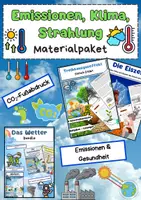 Vorschau - Arbeitsblätter - Emissionen, Klima, Strahlung & Wetterphänomene Materialpaket - Deckblatt