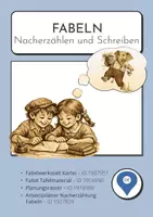 Vorschau - Unterrichtsreihen - Fabeln Materialpaket Klasse 4 5 6 Nacherzählen Schreiben mit Arbeitsblättern Tafelmaterial und Kartei - Deckblatt
