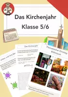 Vorschau - Unterrichtsreihen - Das Kirchenjahr: verstehen, Farben erkennen, Feste einordnen (Klasse 5/6) - Deckblatt