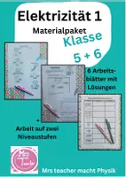 Vorschau - Stundenentwürfe - Materialpaket "Elektrizität 1" Klasse 5/6 inklusive Arbeit - Deckblatt
