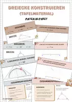 Vorschau - Arbeitsblätter - Dreiecke konstruieren Tafelmaterial (Materialpaket) - Deckblatt