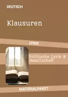 Vorschau - Arbeitsblätter - Klausur-Paket: Politische Lyrik & Gesellschaftskritik (Oberstufe) - Deckblatt