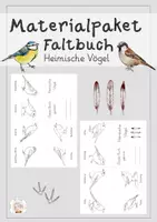 Vorschau - Mal- und Bastelvorlagen - Materialpaket Mini-Faltbuch Heimische Vögel - Deckblatt