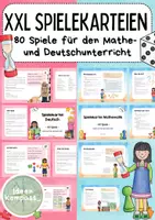 Vorschau - Stundenentwürfe - Materialpaket Spielekarteien Deutsch und Mathematik 80 Spiele - Deckblatt