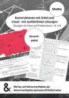 Vorschau - Stundenentwürfe - Konstruktionen mit Zirkel und Lineal - Materialpaket | Klasse 6 - 8 - Deckblatt