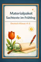 Vorschau - Arbeitsblätter - Sachtexte im Frühling: DEIN Materialpaket für Klasse 4-6 - Deckblatt