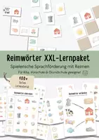 Vorschau - Spiele - Reimwörter XXL-Lernpaket | Sprachförderung Kita Grundschule 1. Klasse | Reimpaare finden Lernkarten & Lernspiele - Deckblatt