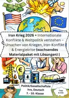 Vorschau - Arbeitsblätter - Iran Krieg 2026 - Internationale Konflikte & Weltpolitik verstehen – Ursachen von Kriegen, Iran-Konflikt & Energiekrise (wachsendes Materialpaket mit Lösungen) | Politik / Gesellschaftslehre Klasse 7–10 - Deckblatt