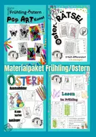 Vorschau - Arbeitsblätter - Materialpaket Frühling/Oster- lesen, schreiben, malen, rätseln - Deckblatt