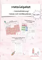 Vorschau - Arbeitsblätter - Nominalisierung/ Nomen mit Wortbausteinen Materialpaket - Deckblatt