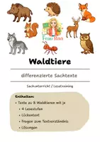 Vorschau - Arbeitsblätter - Materialpaket - differenzierte Lesetexte Waldtiere - Deckblatt
