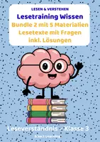 Vorschau - Stundenentwürfe - Lesetraining Wissen Materialpaket – Leseverständnis Klasse 3 | 5 Materialien mit Lösungen (Set 2) - Deckblatt