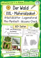 Vorschau - Unterrichtsreihen - Der Wald – XXL Materialpaket Sachunterricht Klasse 1–4 | Arbeitsblätter, Legematerial, Merkheft & Wissens-Check - Deckblatt