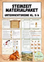 Vorschau - Arbeitsblätter - Die Steinzeit - komplette Unterrichtseinheit Kl. 5/6 - Altsteinzeit & Jungsteinzeit - Deckblatt