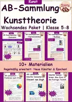 Vorschau - Arbeitsblätter - Materialpaket: AB Sammlung Kunsttheorie Klasse 5-8 | 10+ Arbeitsblätter wachsend - Deckblatt