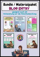 Vorschau - Stundenentwürfe - Bundle/ Materialpaket Writing a blog entry inkl. Poster - Deckblatt