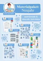 Vorschau - Mal- und Bastelvorlagen - Wachsendes Materialpaket: Neujahr & Silvester - Deckblatt