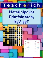 Vorschau - Arbeitsblätter - Materialpaket Primfaktorenzerlegung / größter gemeinsamer Teiler (ggT) / kleinstes gemeinsames Vielfaches (kgV) - Deckblatt