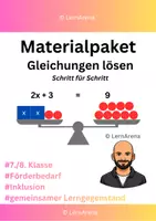 Vorschau - Arbeitsblätter - Gleichungen lösen – Komplettpaket | Kl. 7/8 | Förder & Inklusion | Schritt für Schritt | inkl. Lösungen - Deckblatt